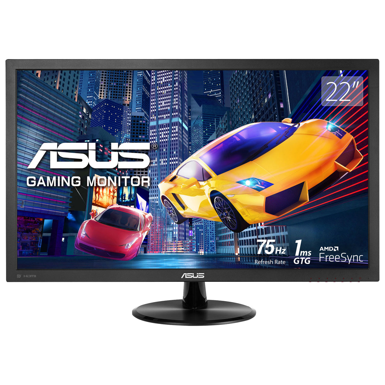 ASUS 21.5" FHD 75Hz 1ms GTG TN LED FreeSync Gaming Monitor (VP228QG) - Black