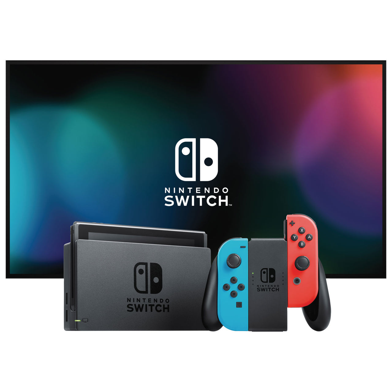 Nintendo Switch Console with Neon Red/Blue Joy-Con