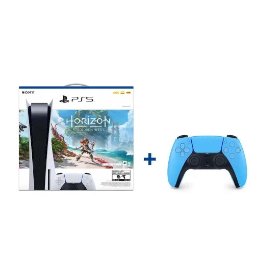 Open Box - Sony PlayStation 5 Console [Horizon Forbidden West Bundle] PLUS PlayStation 5 DualSense Wireless Controller in Starlight Blue